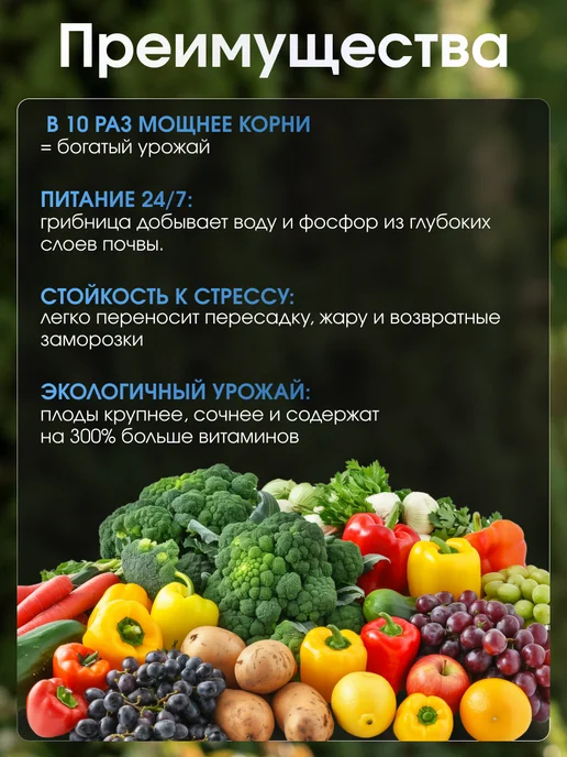 БашИнком Микориза для корней универсальная гранулы 0,8 кг, 0,8 кг, фото 2