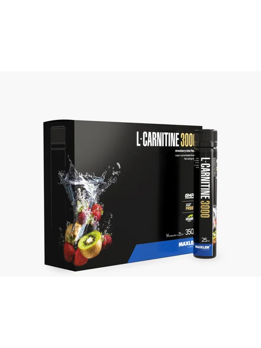 MAXLER L-Carnitine 14 ампул (3000 mg) Клубника киви, 350 мл