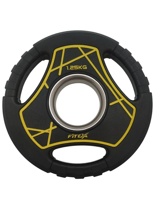 Fitex Pro Диск (блин) 1,25 кг для штанг полиуретановый черный, 1,25 кг, фото 3