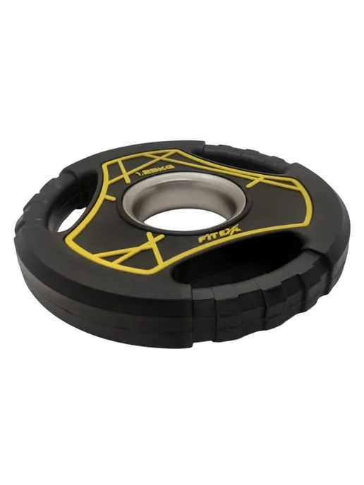 Fitex Pro Диск (блин) 1,25 кг для штанг полиуретановый черный, 1,25 кг, фото 4