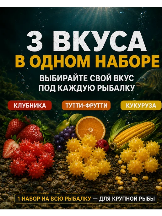 Komandor fish Бойлы для рыбалки на карпа силиконовые коронавирус 12мм, вариант, фото 2