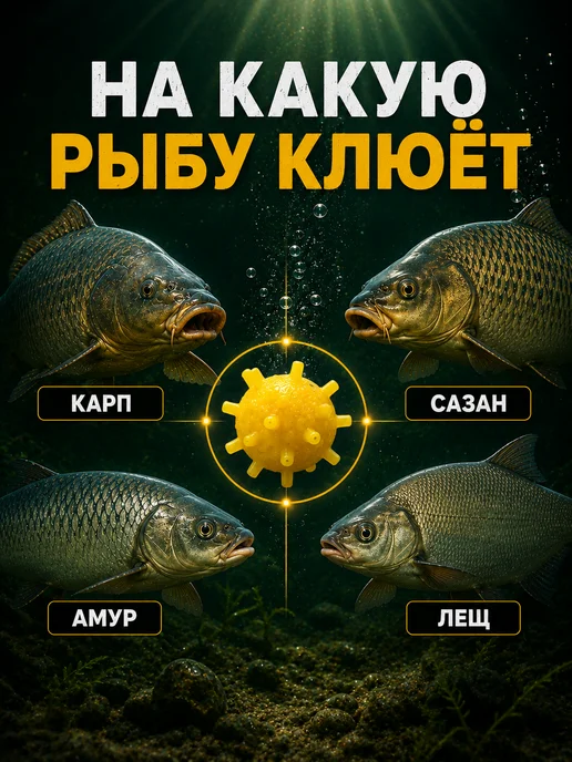 Komandor fish Бойлы для рыбалки на карпа силиконовые коронавирус 12мм, вариант, фото 6