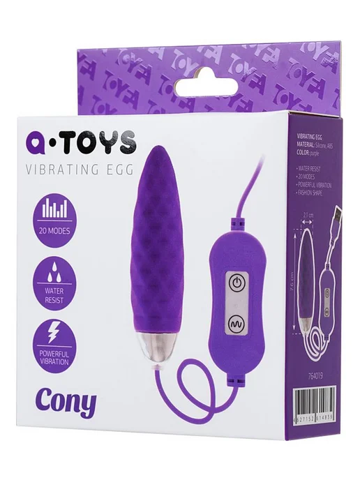 ToyFa A-Toys Cony — фиолетовое виброяйцо с пультом, ⌀2.1 см, фиолетовый, фото 4