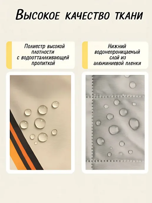 Складное пляжное покрывало-сумка для пикника 200х145 см, 200x145 см, фото 3