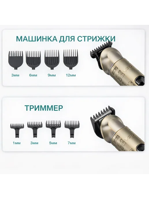 Машинка для стрижки волос 6в1, желтый, фото 3