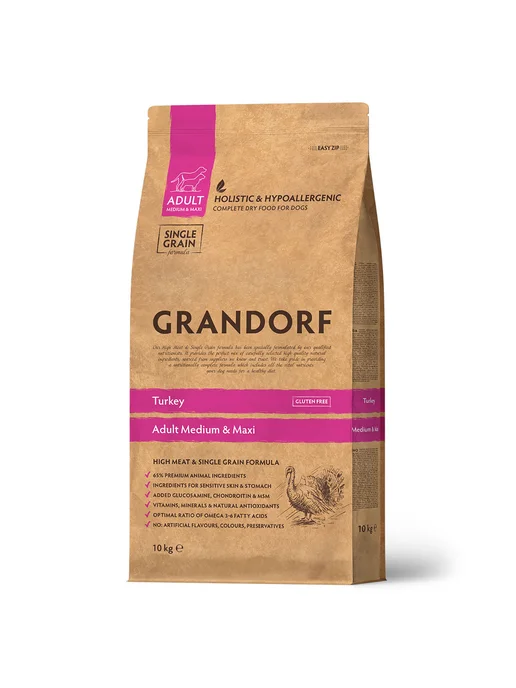 Сухой корм Grandorf fresh Грандорф для собак, крупные, средние, индейка, 10 кг, фото 2