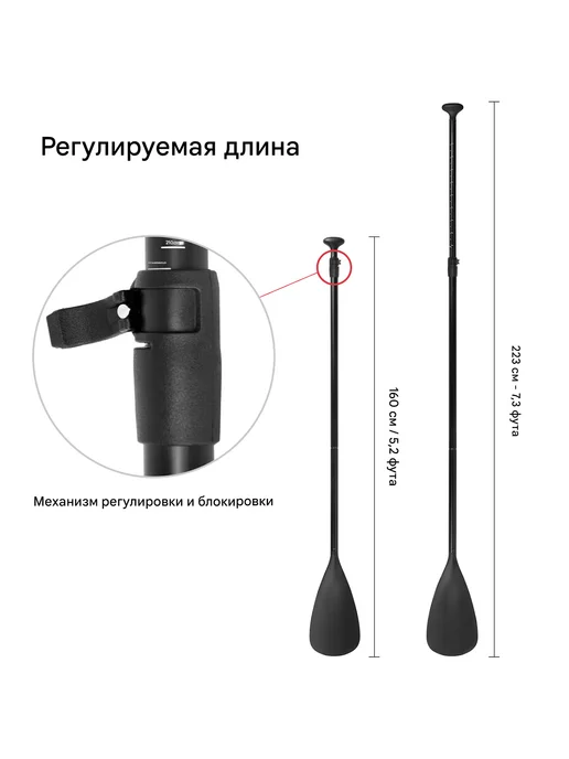 Весло для сапборда двухлопастное 2в1 SUP, вариант, фото 7