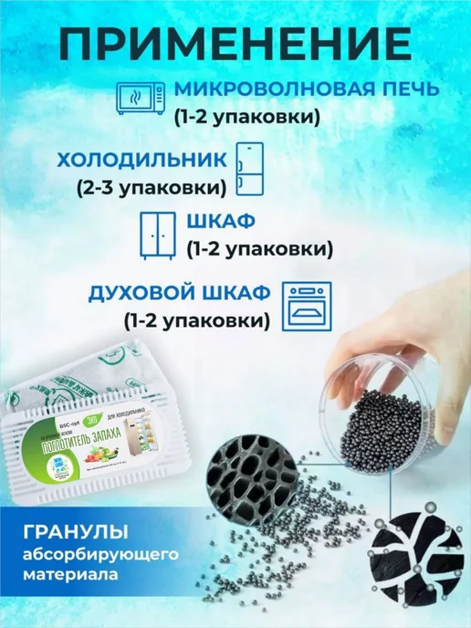 bsc-opt Поглотитель запаха для холодильника нейтрализатор, белый, фото 3