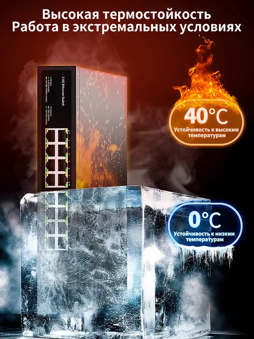 HORACO 16-портовый коммутатор 2.5G с 2 портами 10G SFP+, 2,5 г, 10 г, фото 6