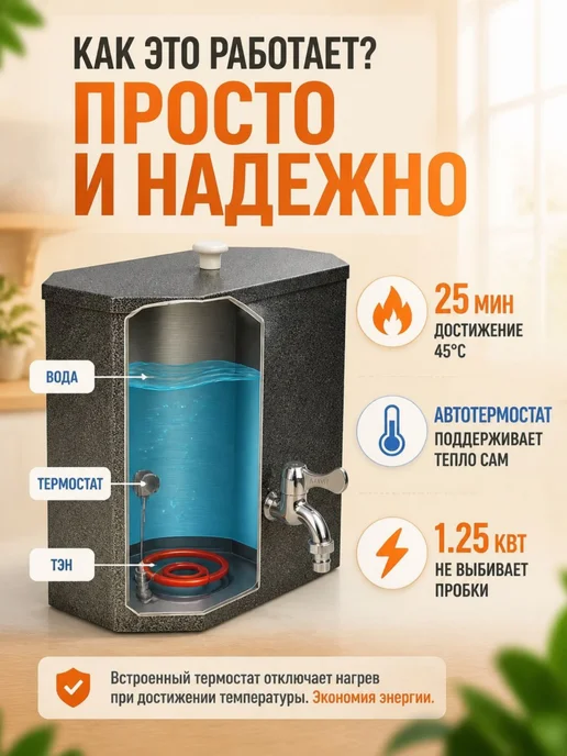 Метлес Умывальник дачный с подогревом 17л. Сталь. Античная медь, 17 л, фото 3