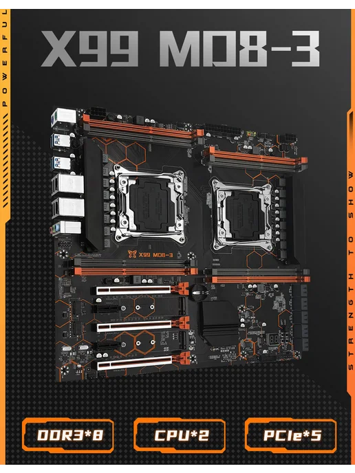 Machinist MD8 материнская плата x99 рабочая и игровая MD8-3 DDR3 M.2 NVMe, черный