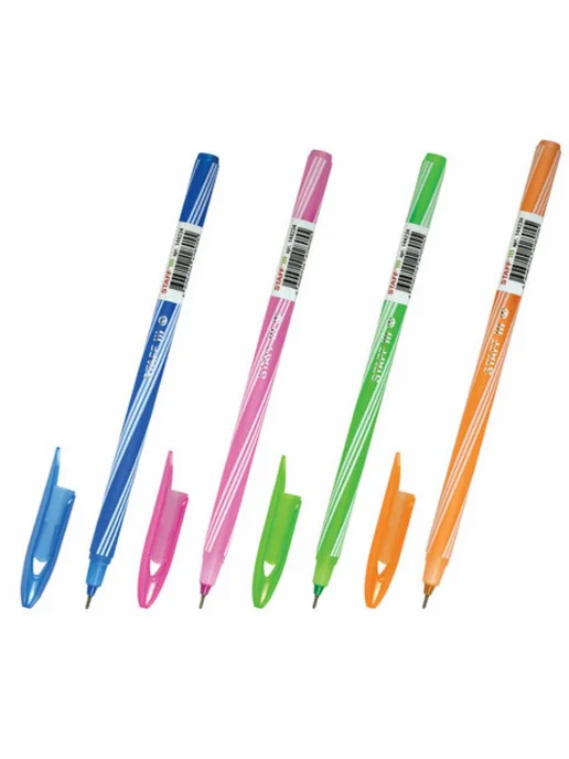 STAFF 12шт. Ручка шариковая "CANDY NEON" синяя, 12 шт