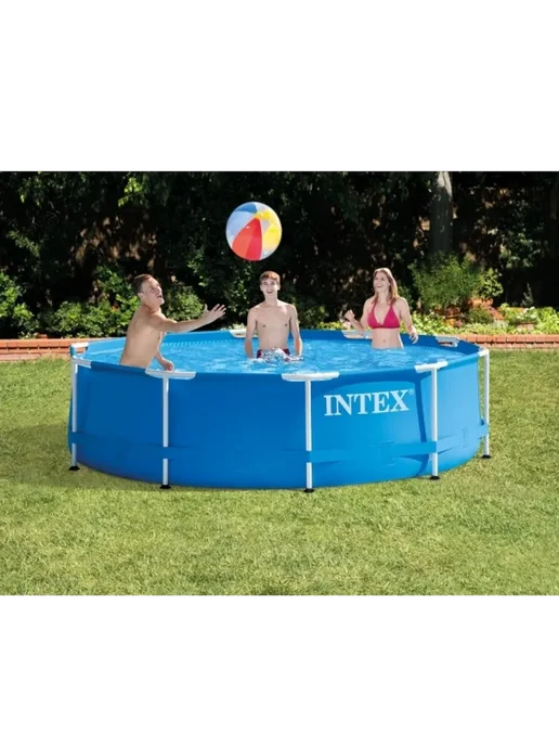 Intex Бассейн каркасный с фильтр-насосом 28202NP, синий, фото 2
