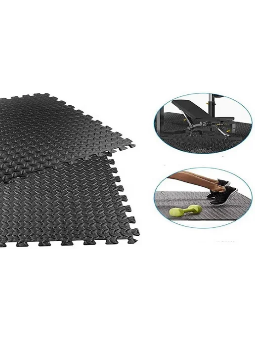 ETK EVA Мат спортивный, коврик-пазл 60*60*2.5см Черный-4шт 120х120см, 60x60x2.5 см, 4 шт, фото 5