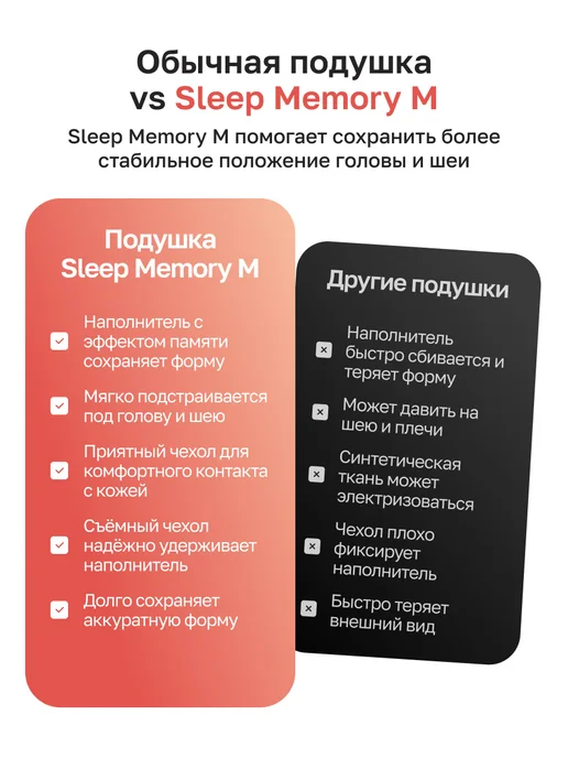 Askona Подушка ортопедическая с эффектом памяти Sleep Memory L, белый, фото 8