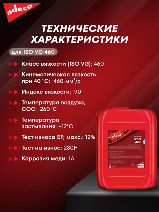 ADECO Минеральное масло для редуктора REDOL 460, 20 л, фото 4