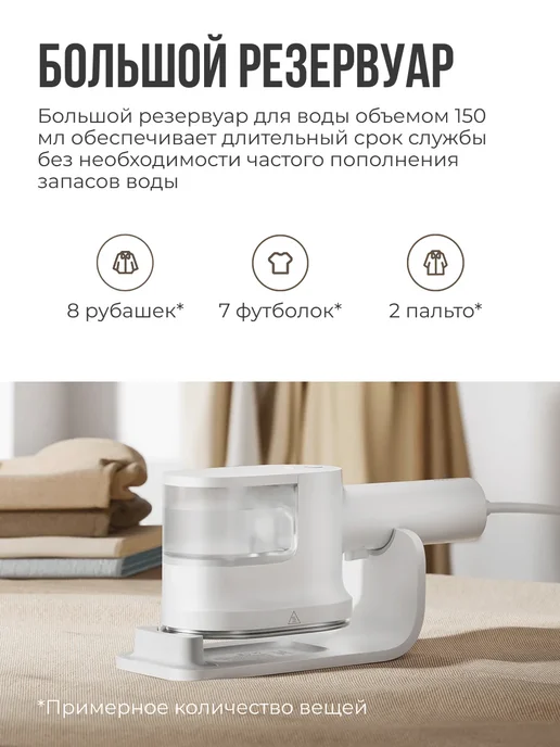 Xiaomi Отпариватель Handheld Steam Iron, белый, фото 2
