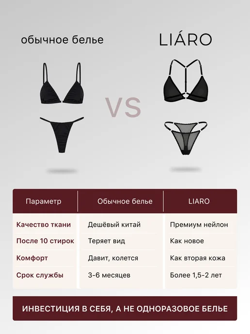 LIARA lingerie Комплект нижнего белья, черный, фото 8