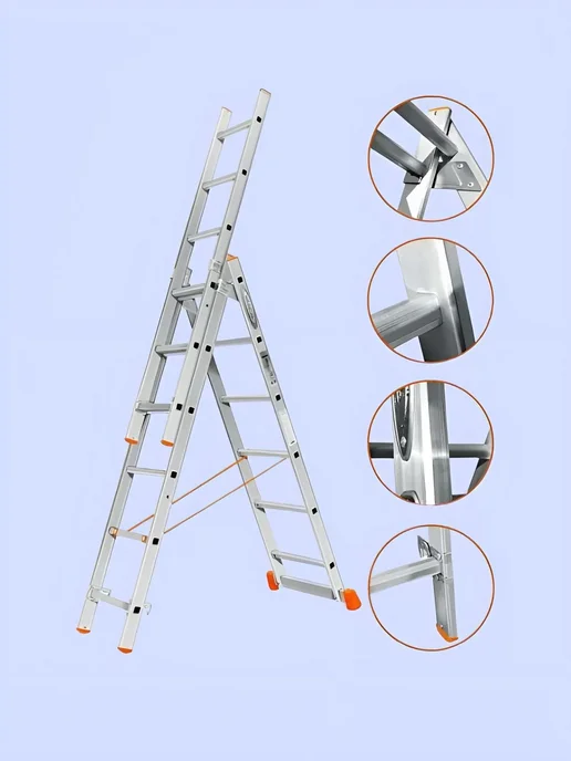 Эйфель Трехсекционная лестница Гранит 3х9, 3x6, фото 2