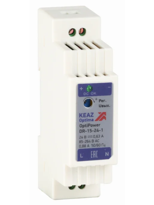 КЭАЗ Блок питания OptiPower DR-15-24-1 264 24В 15Вт, 284543, 15 Вт