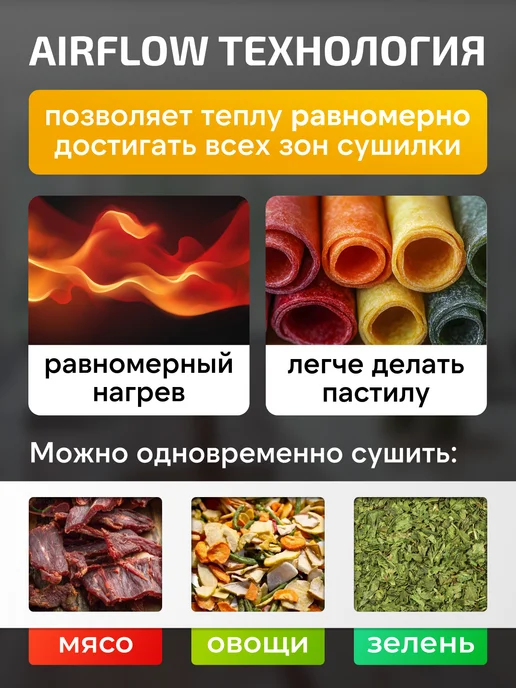 Envitec Сушилка дегидратор для фруктов овощей пастилы и мяса, черный, фото 2