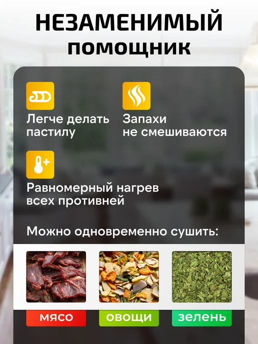 Envitec Сушилка дегидратор для фруктов овощей пастилы и мяса, черный, фото 4