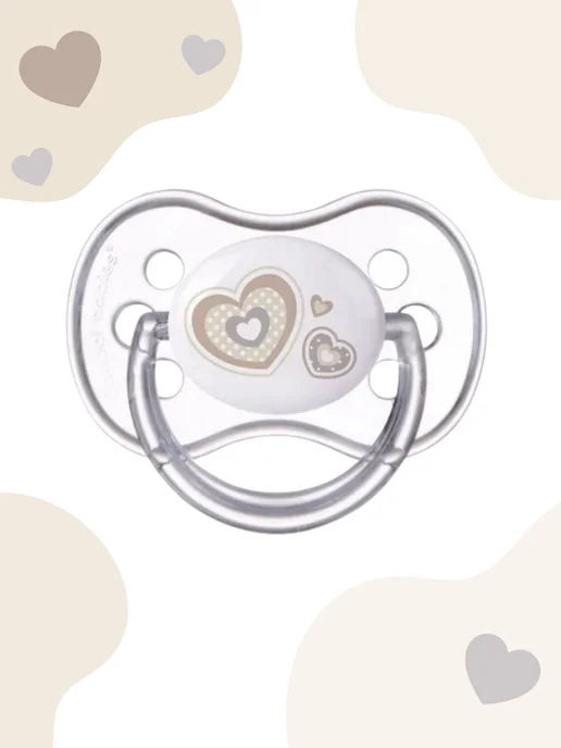 Canpol Babies Соска пустышка силиконовая 0-6 месяцев симметричная, белый, фото 5