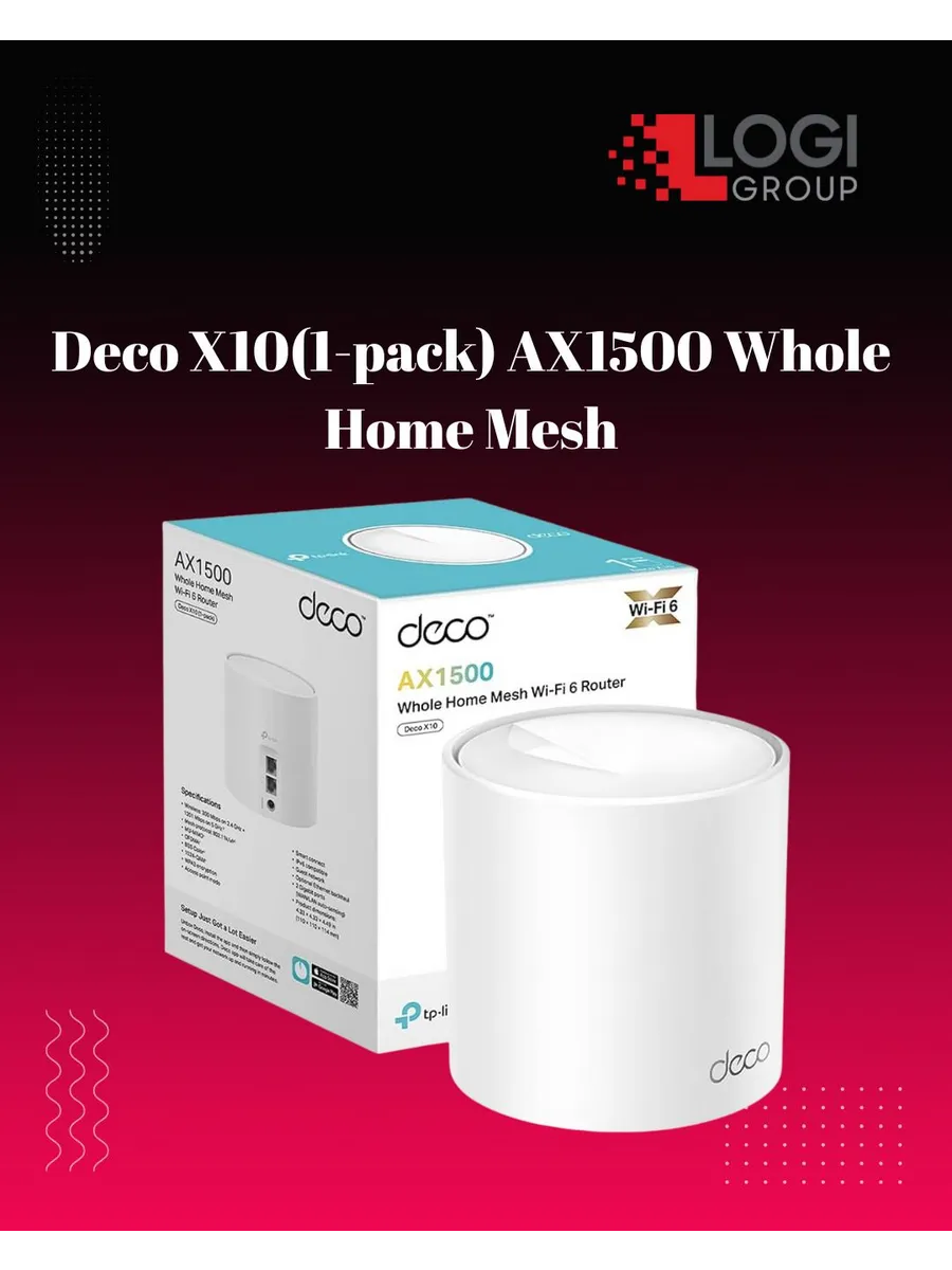 Deco X10(1-pack) AX1500 Whole Home Mesh