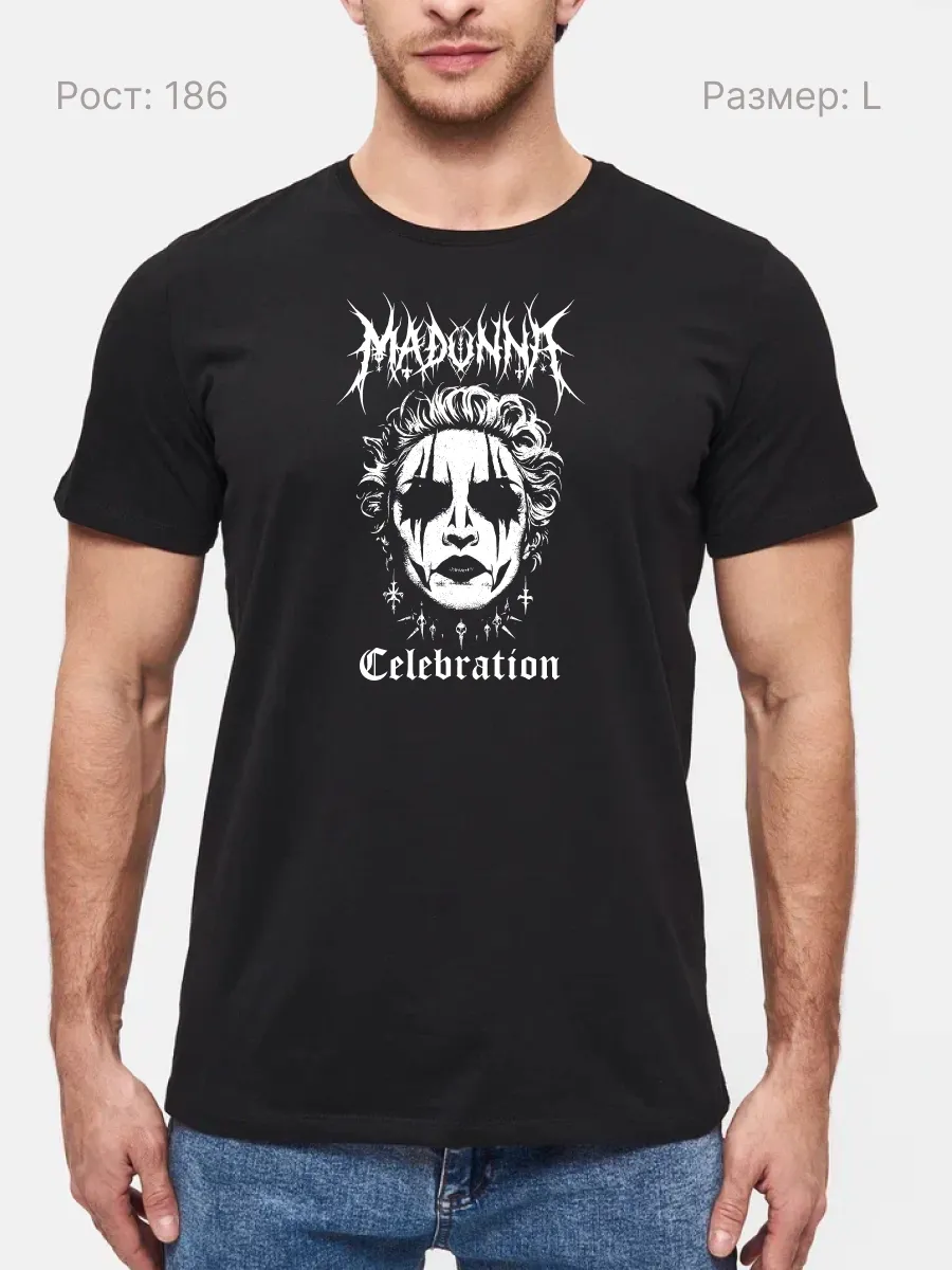 Футболка Madonna в стиле блэк метал