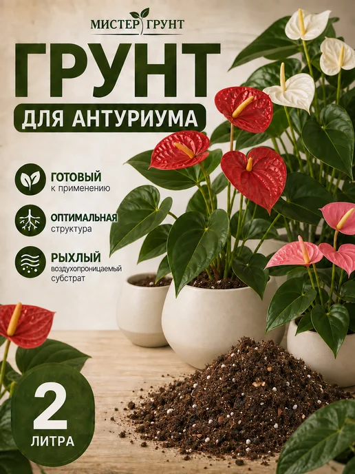 Мистер Грунт Грунт для антуриума 5л Люкс, 2 л