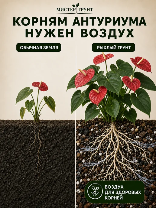 Мистер Грунт Грунт для антуриума 5л Люкс, 2 л, фото 2