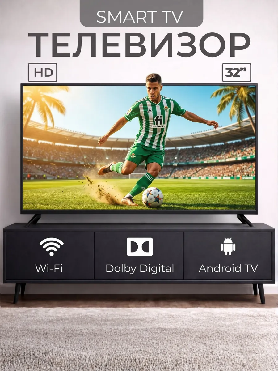 32" Телевизор на Android Smart TV