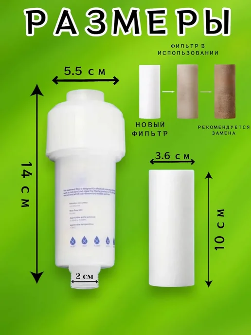 RuMir Фильтр для душа и воды +3 картриджа, белый, фото 3