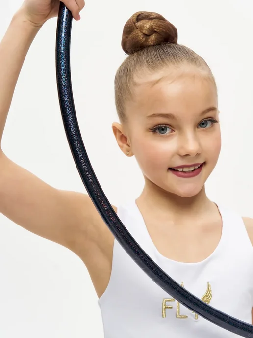 SETGYM Обруч для художественной гимнастики черной обмотке 50см в, черный, фото 4