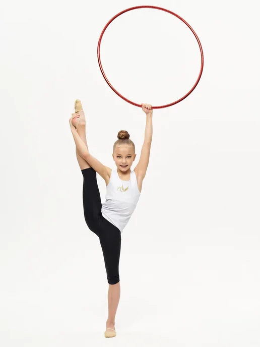 SETGYM Обруч для художественной гимнастики 80см в обмотке фуксия, красный, фото 6