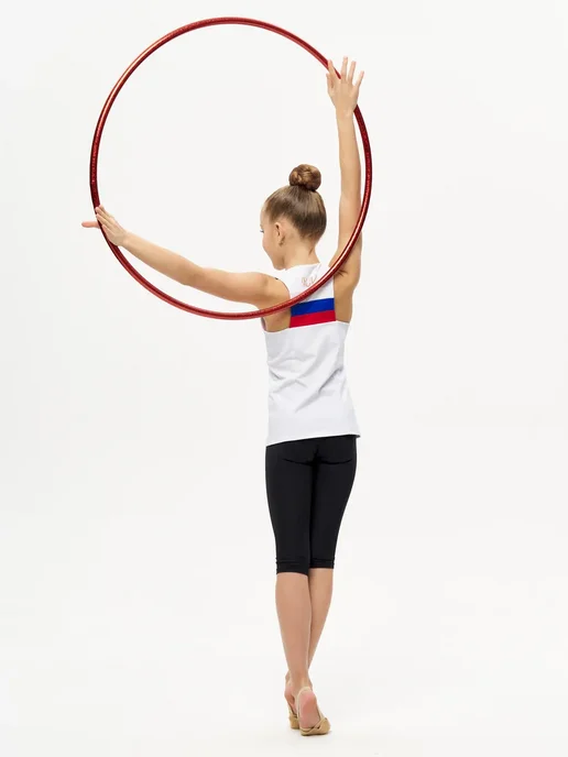 SETGYM Обруч гимнастический профессиональный 70см в синей обмотке, красный, фото 5