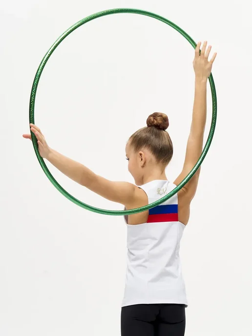 SETGYM Обруч для художественной гимнастики 85см в обмотке серебро, зеленый, фото 8