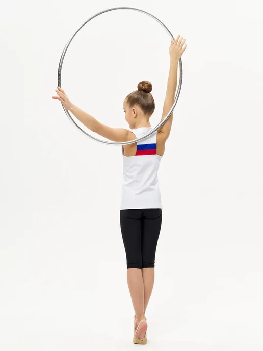 SETGYM Обруч для художественной гимнастики 85см в обмотке серебро, серебристый, фото 3