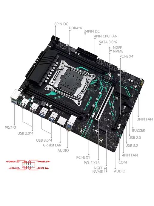 MACHINIST X99 B9 комплект материнская плата+E5 2680 V4+16G DDR4 RAM, 16 г, фото 2