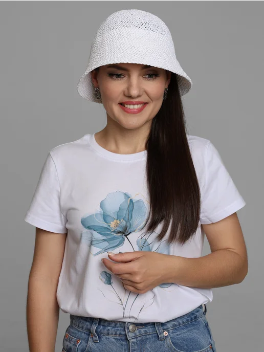 Tuliya Шляпа панама соломенная летняя, белый, фото 2