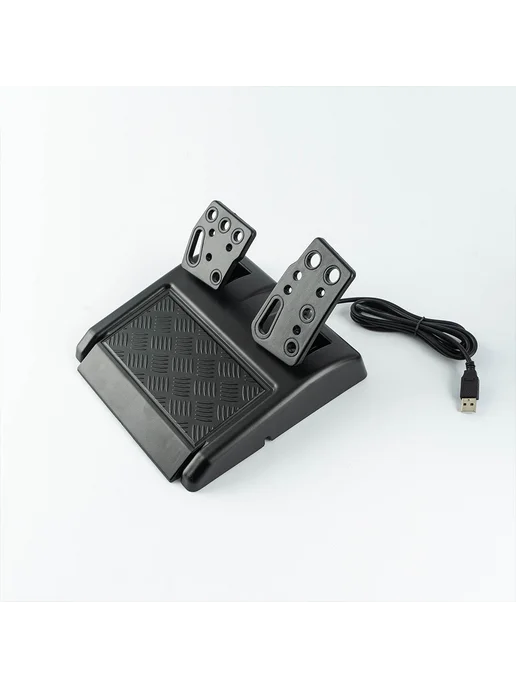Игровой руль для компьютера с педалями PS2 PS3 Черный, черный, фото 7