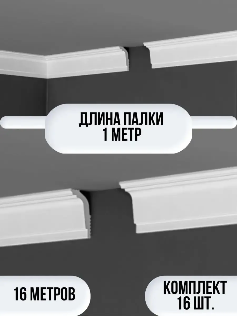 Плинтус потолочный белый на потолок