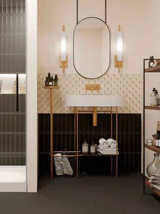 Gracia Ceramica Керамическая плитка Марсель 02 250х400, черный, 250x400, фото 2