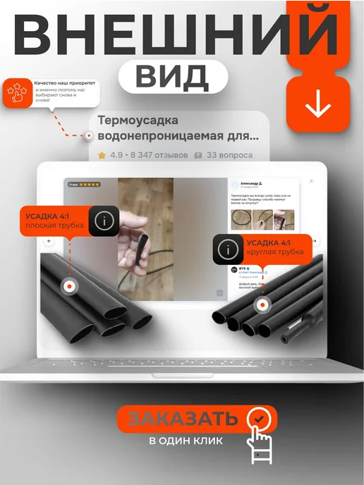 Термоусадка для проводов с клеевым слоем 3 м, 2,4мм, 0,6 м, фото 7