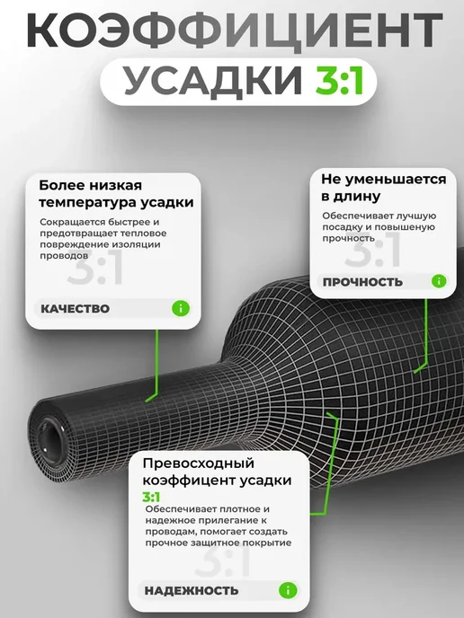 Термоусадка для проводов с клеевым слоем 3 м, 2,4мм, 3 м, фото 6