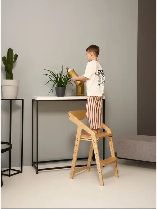 SKOGUR Растущий стул для детей, бежевый, фото 8