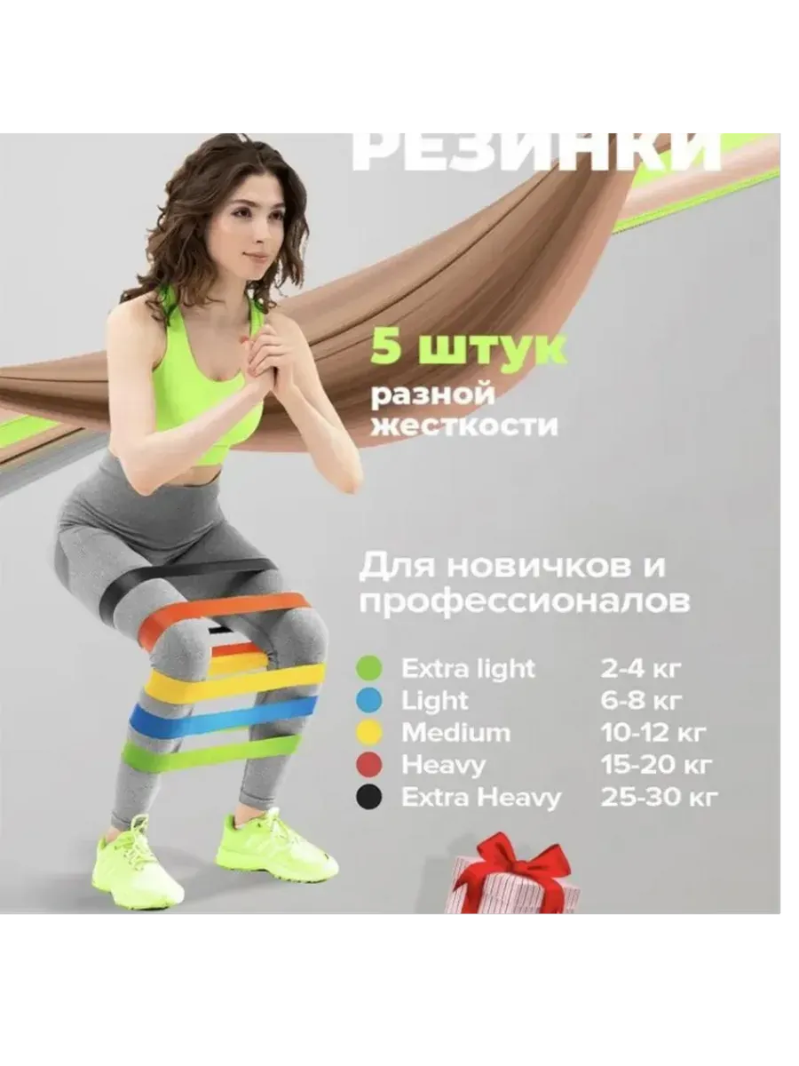 Фитнес резинки латексные для ног и ягодиц