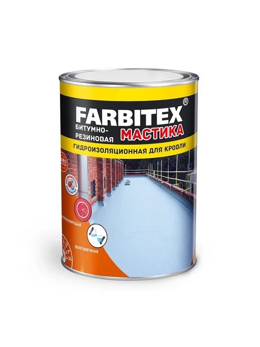 Farbitex Мастика битумная-резиновая гидроизоляционная, 2 кг, вариант