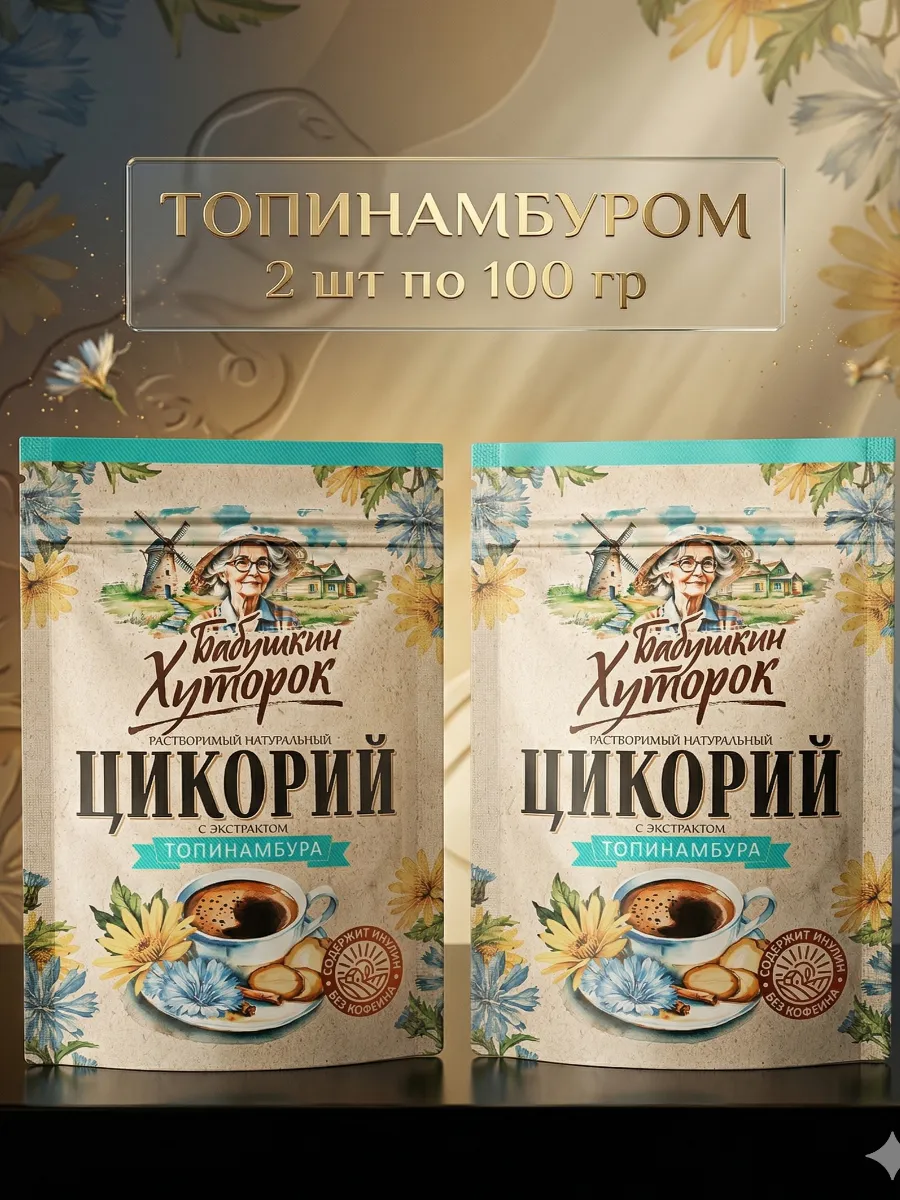 Цикорий порошкообразный Хуторок Топинабур, 2х100гр