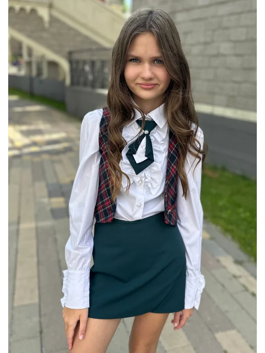 Olivi Classic Бантик бабочка в школу, белый, фото 6